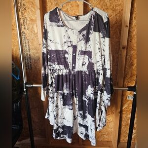 SHEIN Monochrome Abstract Dress